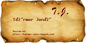 Türmer Jenő névjegykártya